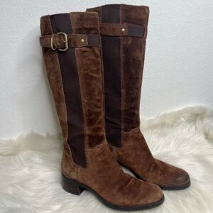 Franco Sarto Women's L-June Chocolate Cow Suede Boots